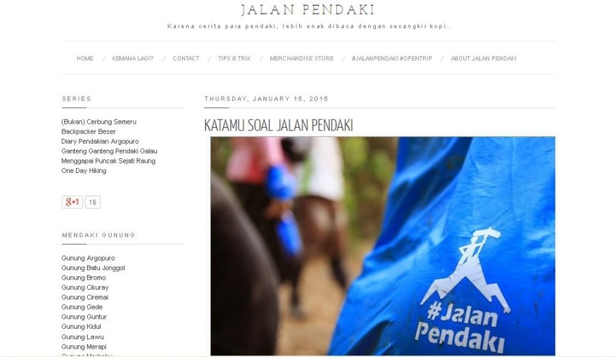 Tampilan Blog Jalan Pendaki