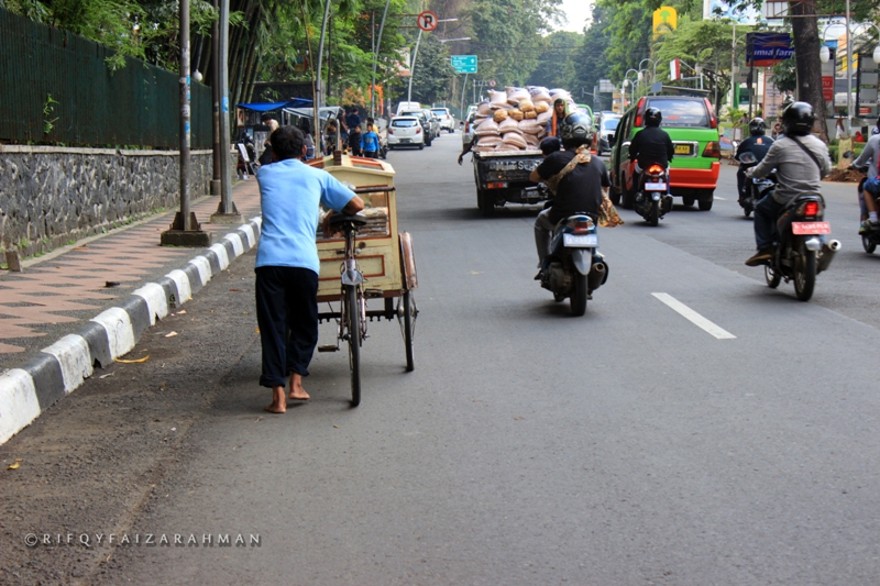 Salah satu ruas jalan yang bersebelahan dengan Kebun Raya Bogor