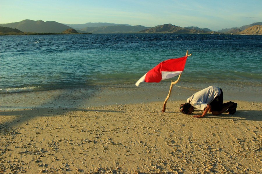 Foto diri di Pulau Kenawa, Sumbara Barat